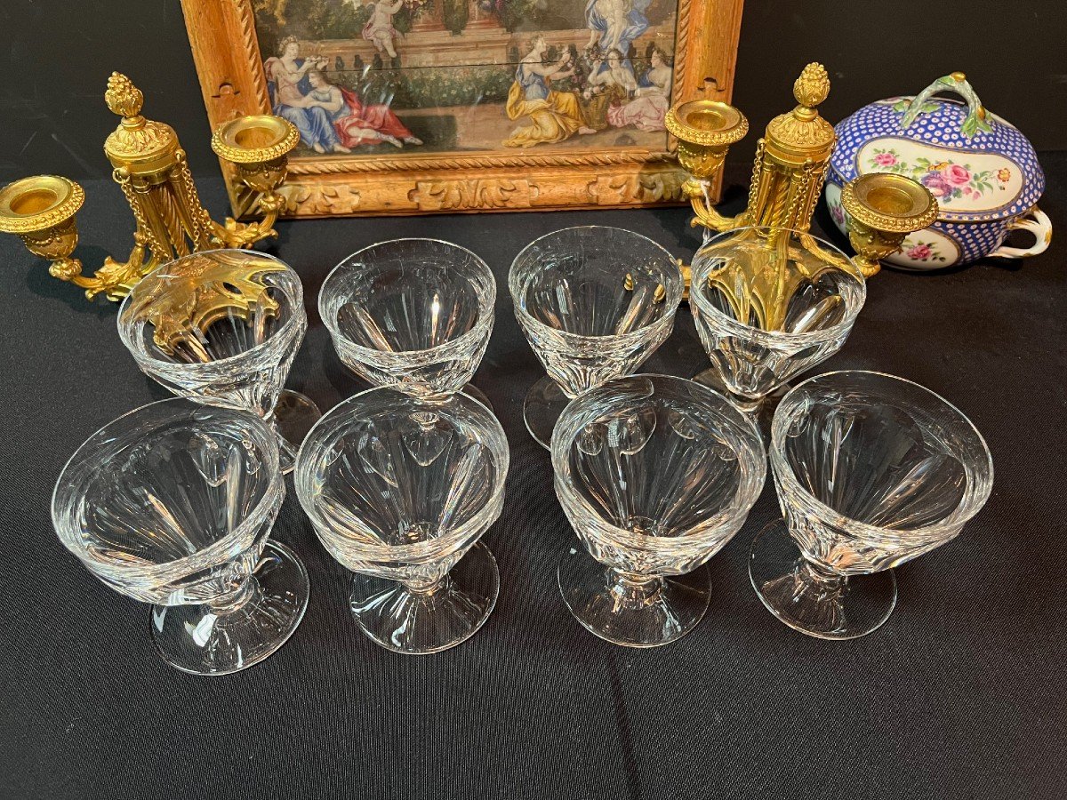 8 Red Wine Glasses In Baccarat Crystal, Talleyrand Model-photo-2