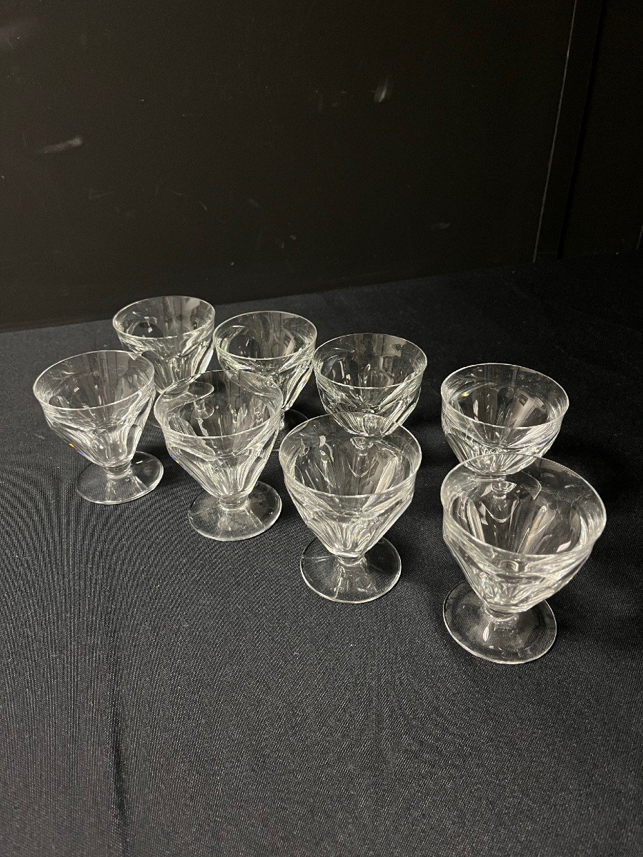 8 White Wine Glasses In Baccarat Crystal, Talleyrand Harcourt Model-photo-3