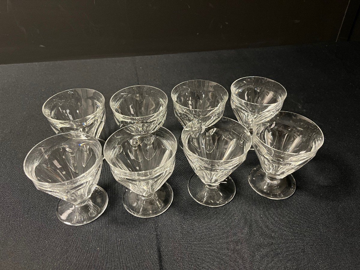 8 White Wine Glasses In Baccarat Crystal, Talleyrand Harcourt Model-photo-4