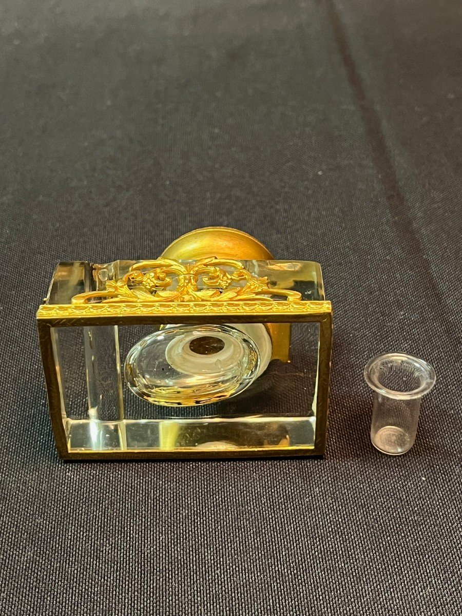 Small Crystal And Gilded Bronze Inkwell-photo-6