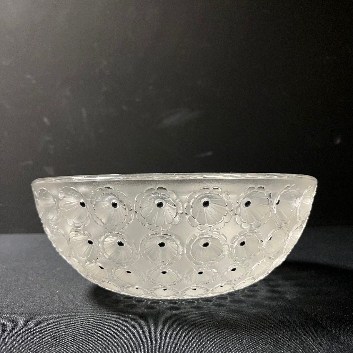 Crystal Bowl Or Salad Bowl Signed R. Lalique-photo-4