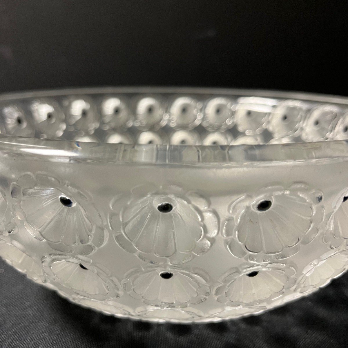 Crystal Bowl Or Salad Bowl Signed R. Lalique-photo-3