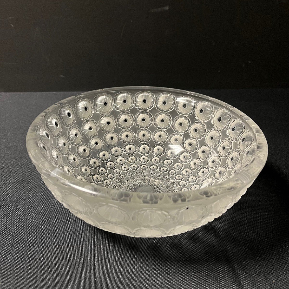 Crystal Bowl Or Salad Bowl Signed R. Lalique-photo-7