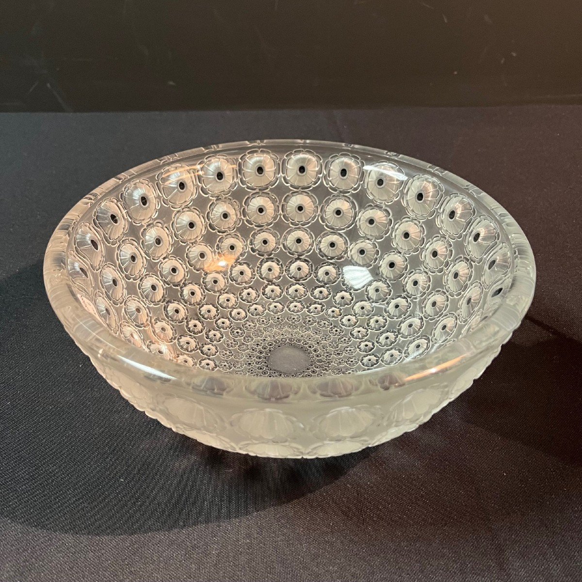 Crystal Bowl Or Salad Bowl Signed R. Lalique