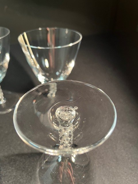 5 Crystal Water Glasses "lalique France", Guebwiller Model-photo-4