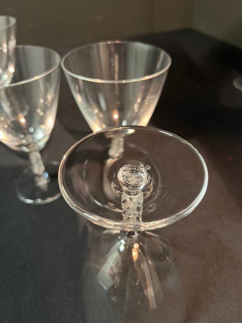 5 Crystal Water Glasses "lalique France", Guebwiller Model-photo-5