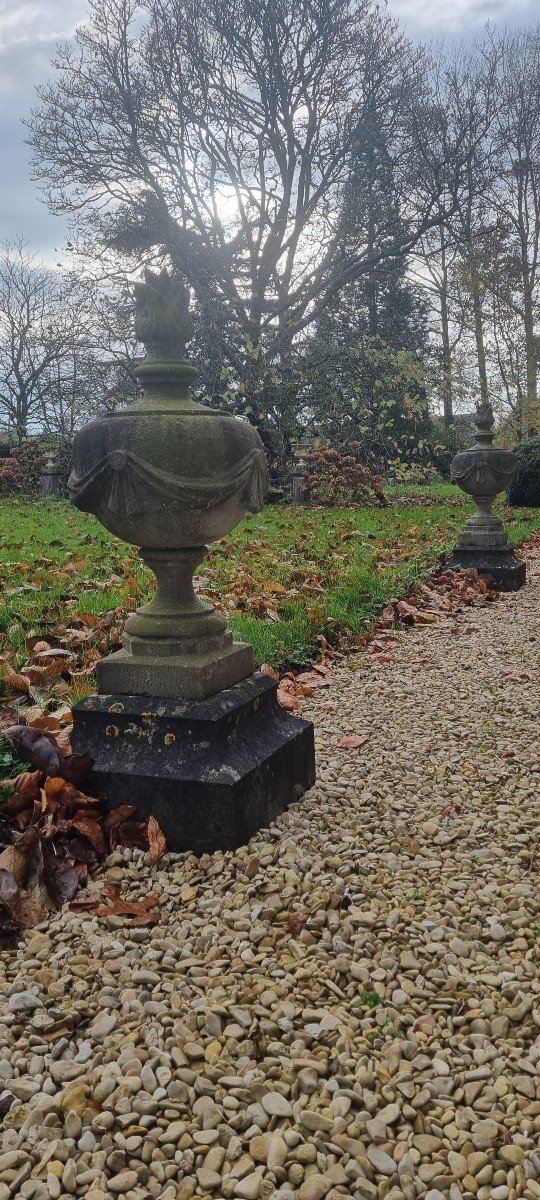 Pair Of Stone Fire Pots