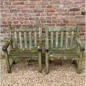 Pair Of Teak Garden Armchairs