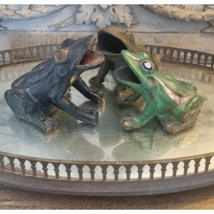 Three Cast Iron Frogs