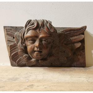 Angelot..putti In Carved Wood ..