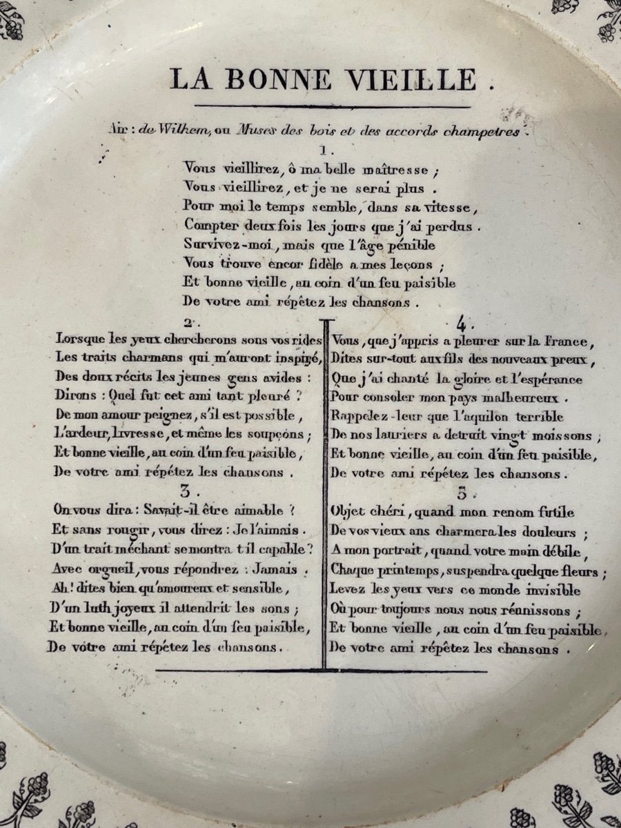 Montereau 6 Earthenware Plates Rebus And Songs XIX -photo-4