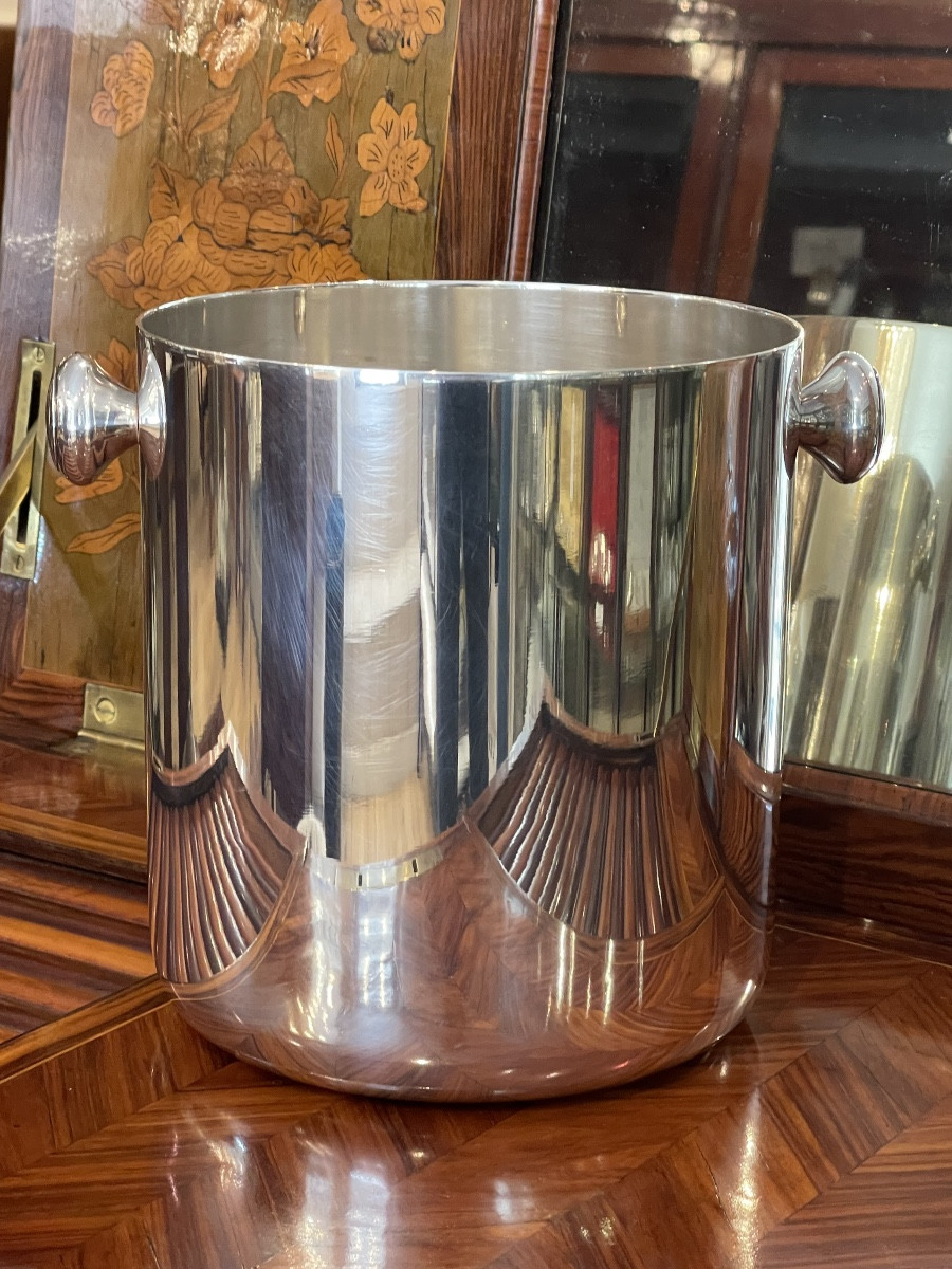 Art Deco Champagne Bucket Silver Metal Roux Et Marquiand In Lyon 