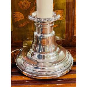 Candle Holder Lamp Base In Silver Minerva Goldsmith Henin