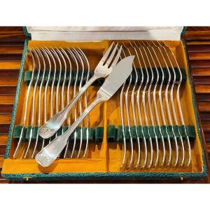 Silver Metal Shell Fillet Fish Forks And Knives 