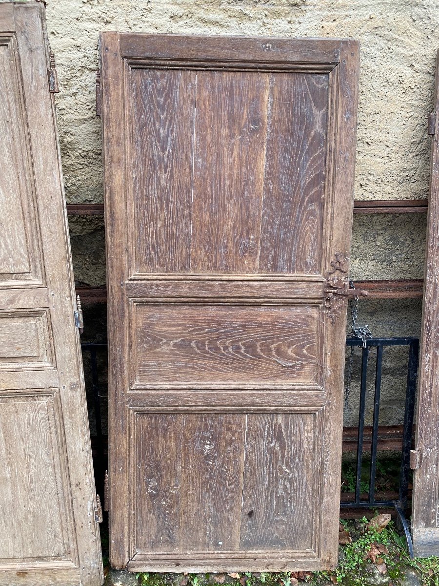 Lot Of Pickled Oak Doors 18th + 19th-photo-2