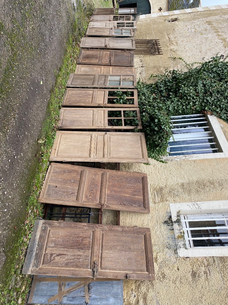 Lot Of Pickled Oak Doors 18th + 19th-photo-3