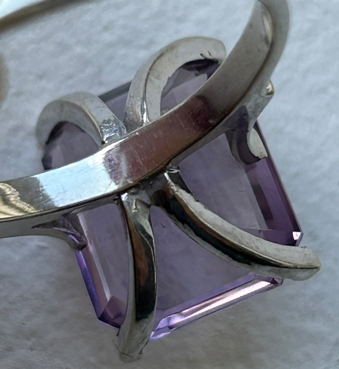 White Gold And Amethyst Ring-photo-8