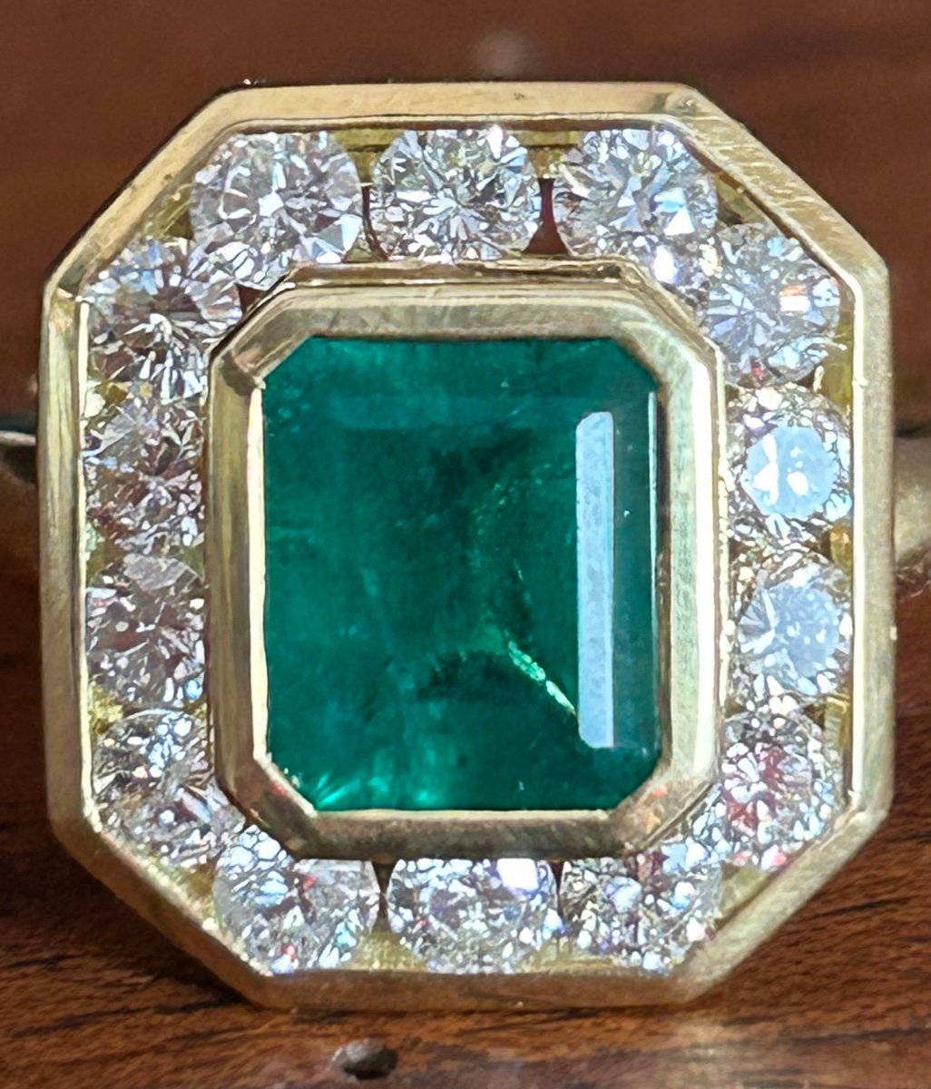 Gold, Emerald And Brilliant Ring-photo-1