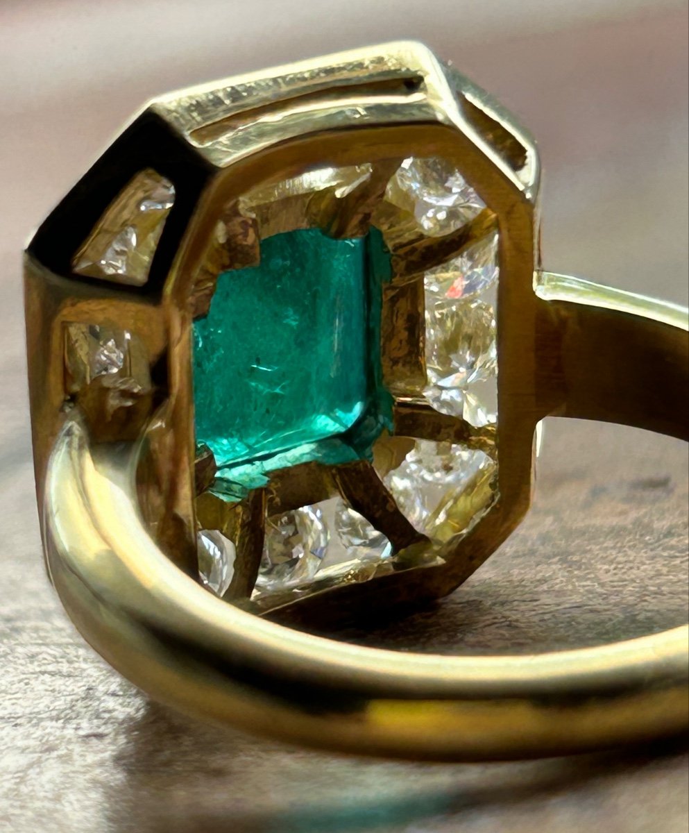 Gold, Emerald And Brilliant Ring-photo-8