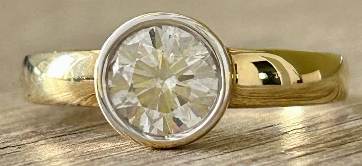 Solitaire Or jaune et Diamant-photo-3