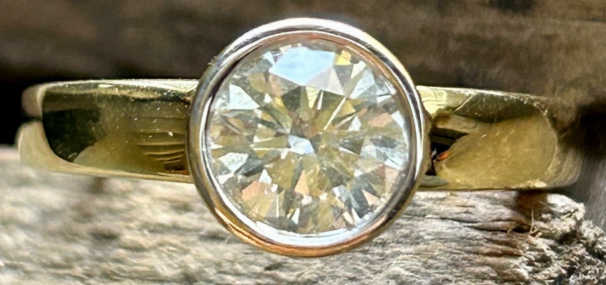 Solitaire Or jaune et Diamant-photo-5