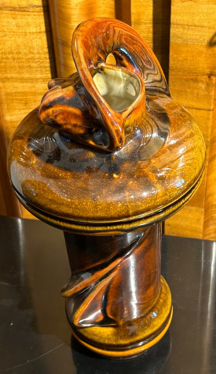 Art Nouveau Earthenware Vase-photo-2