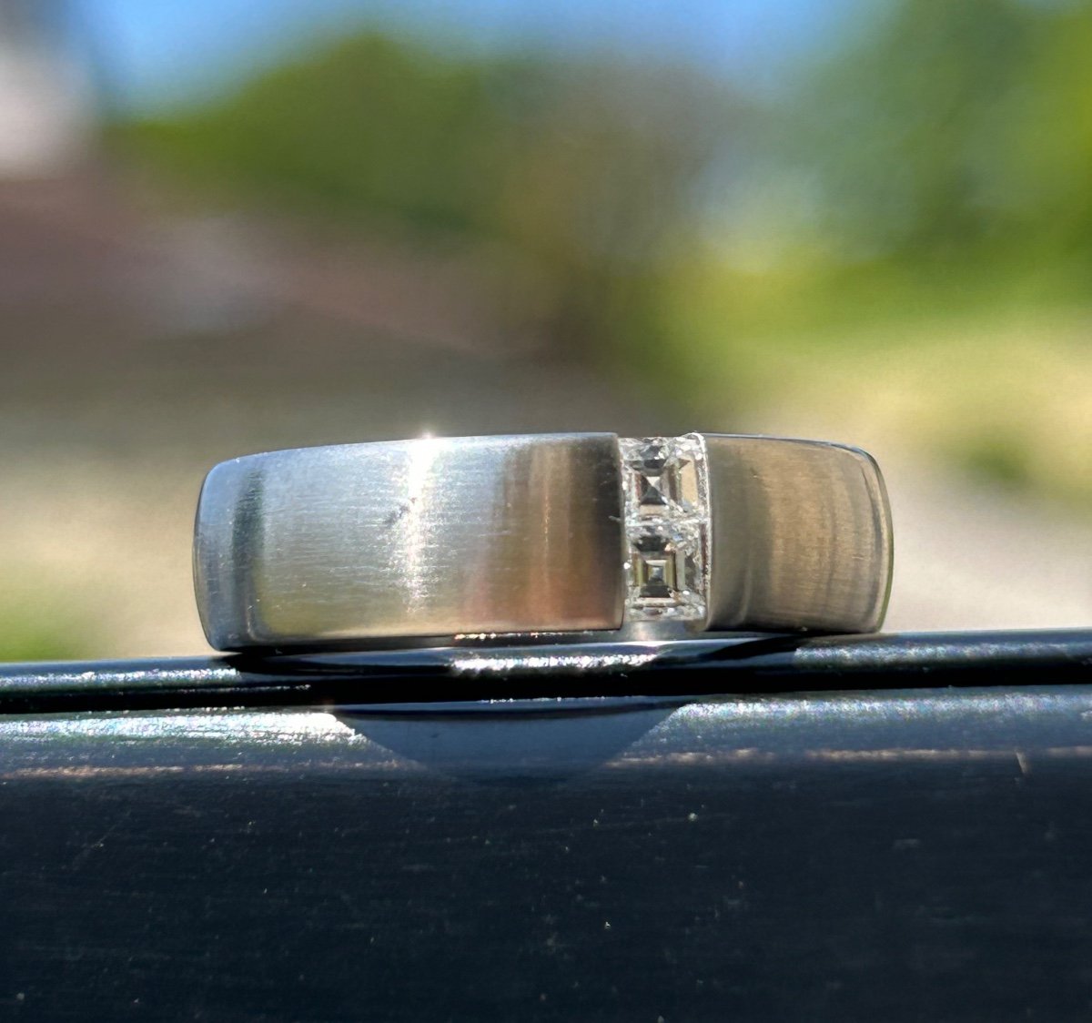 Steel And Diamond Ring