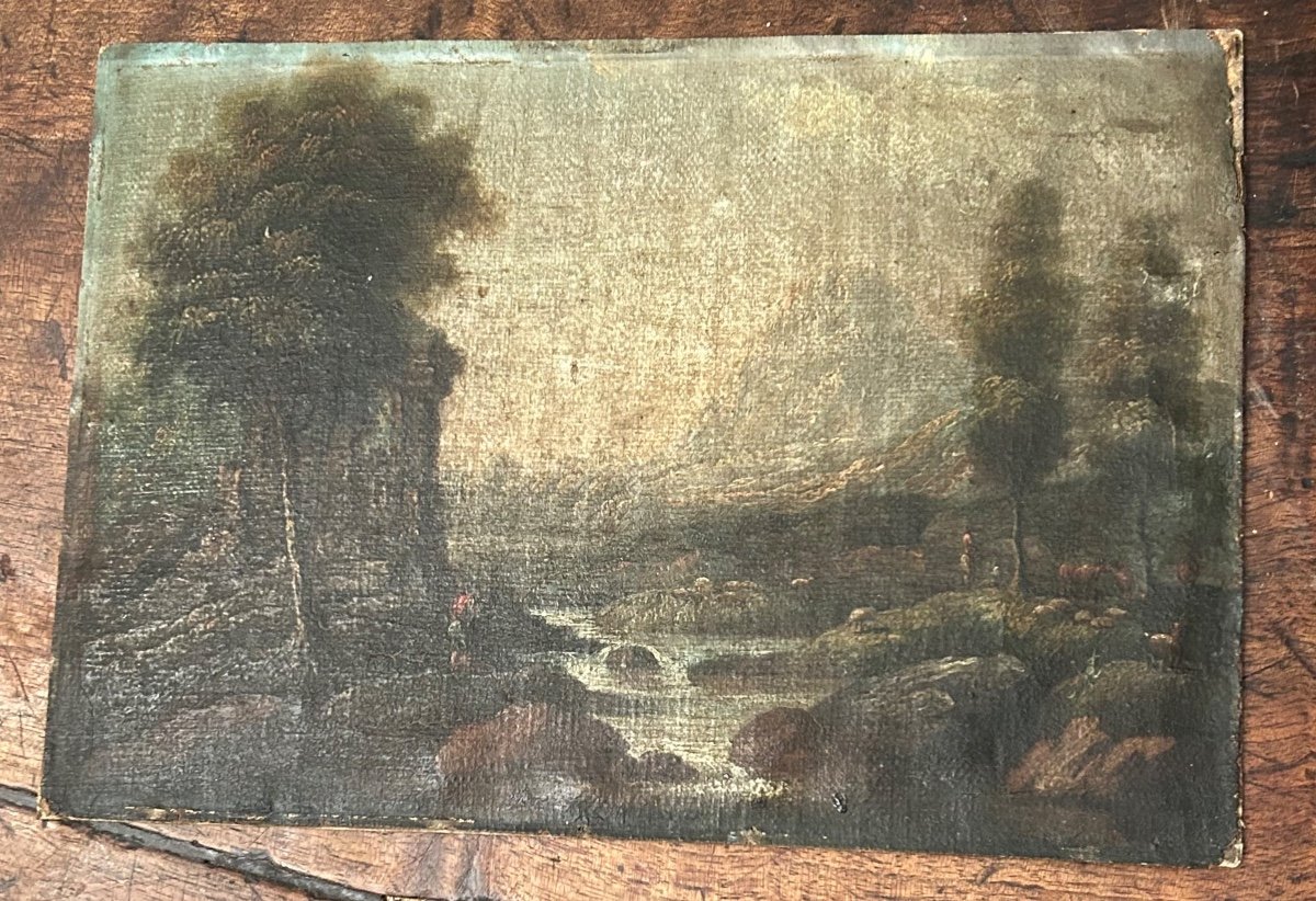 Oil On Canvas, Late 18th Century Landscape-photo-3