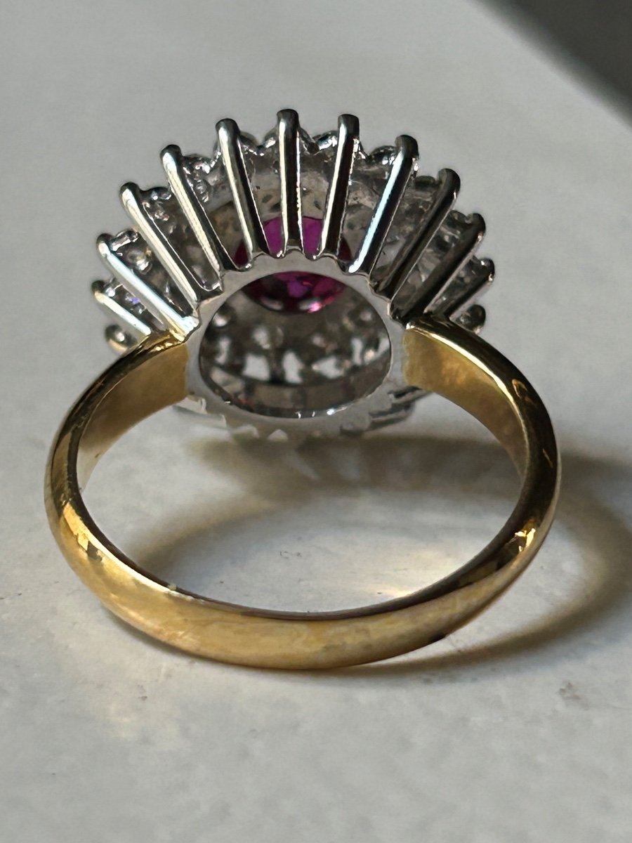 White Gold Ring, Rubies And Brilliants-photo-1