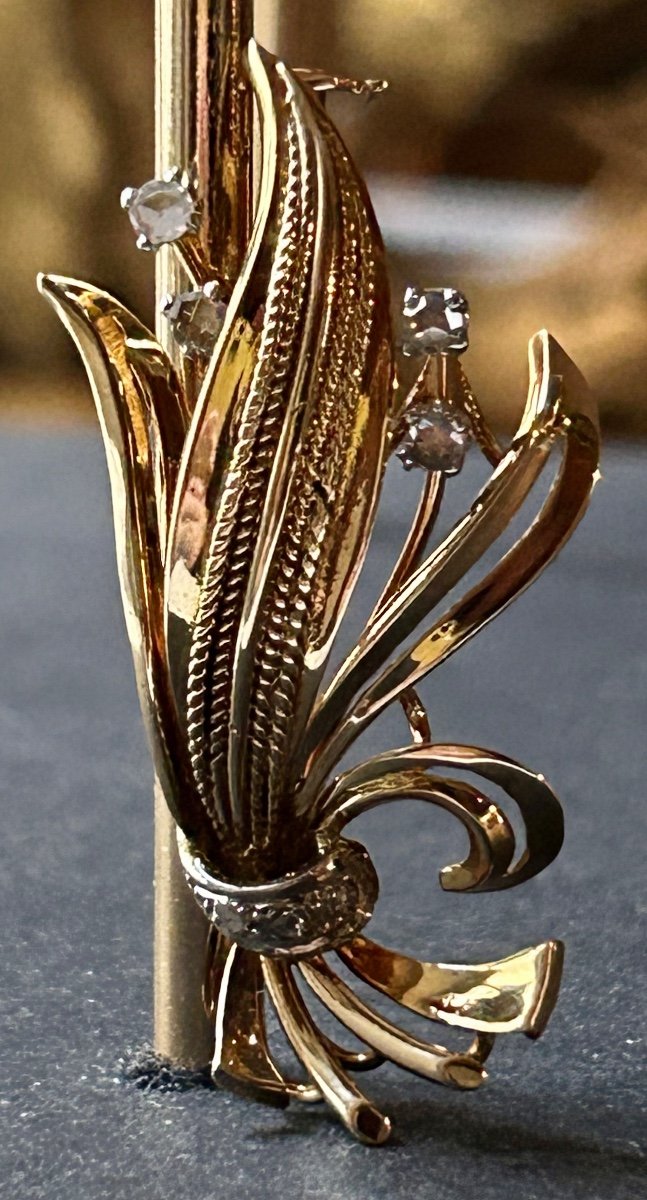 Gold And Diamond Brooch