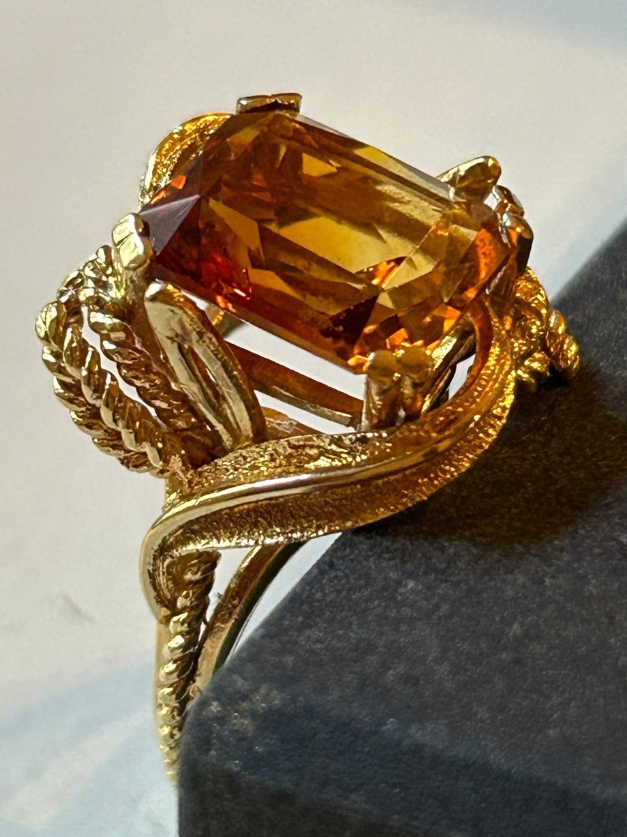 18k Gold And Citrine Ring-photo-5