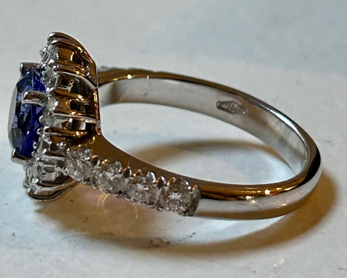 White Gold Ring, Tansanite And Brilliants-photo-2