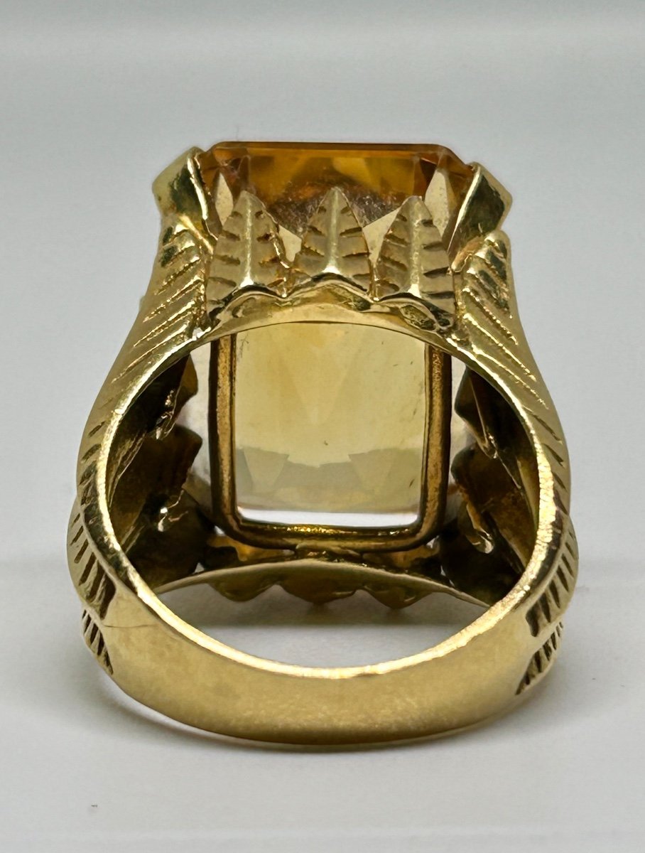 Bague rectangulaire or et citrine-photo-1