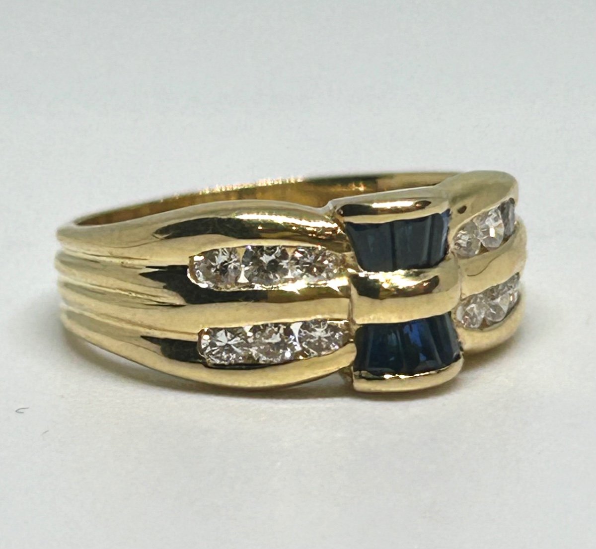 Gold Ring, Brilliants And Sapphires -photo-2