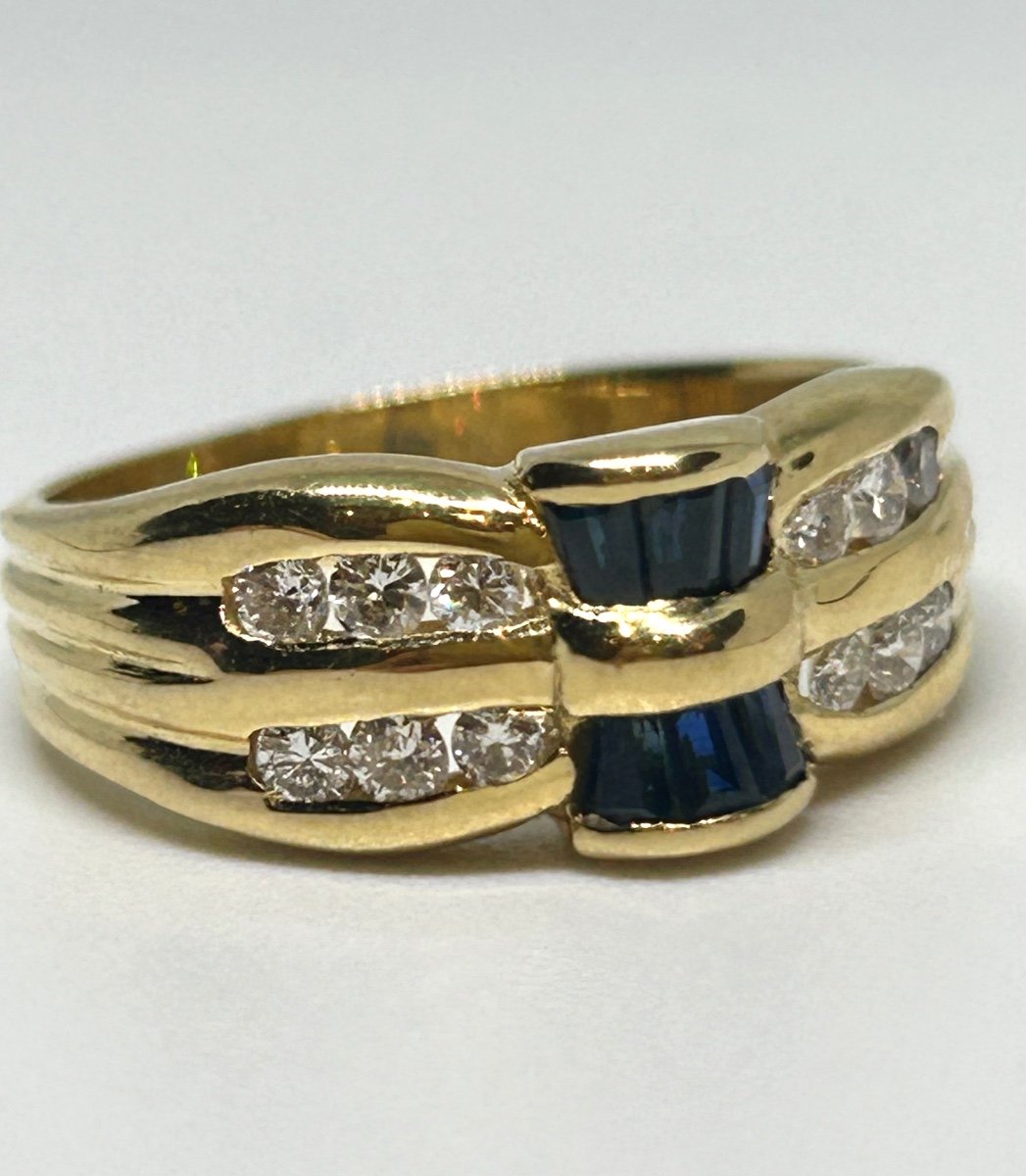 Gold Ring, Brilliants And Sapphires -photo-3