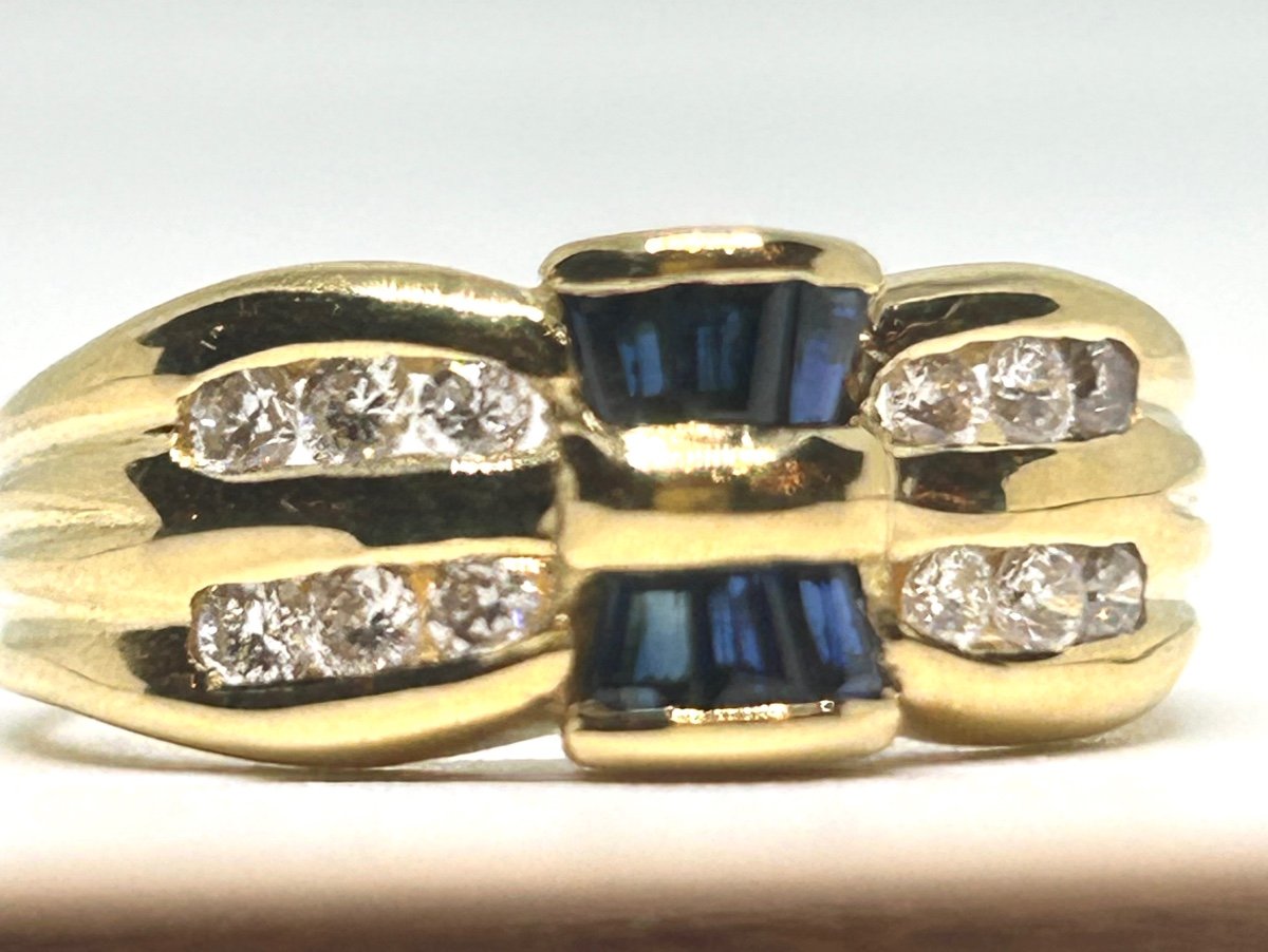 Gold Ring, Brilliants And Sapphires 