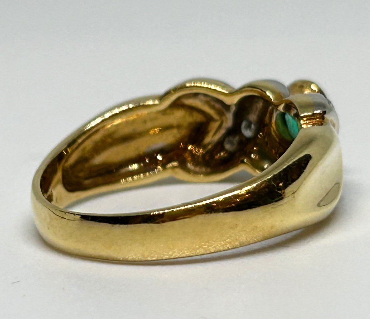 Gold, Emerald And Brilliant Ring-photo-2