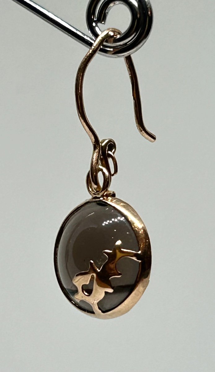 Pair Of Gold And Glass Earrings -photo-3