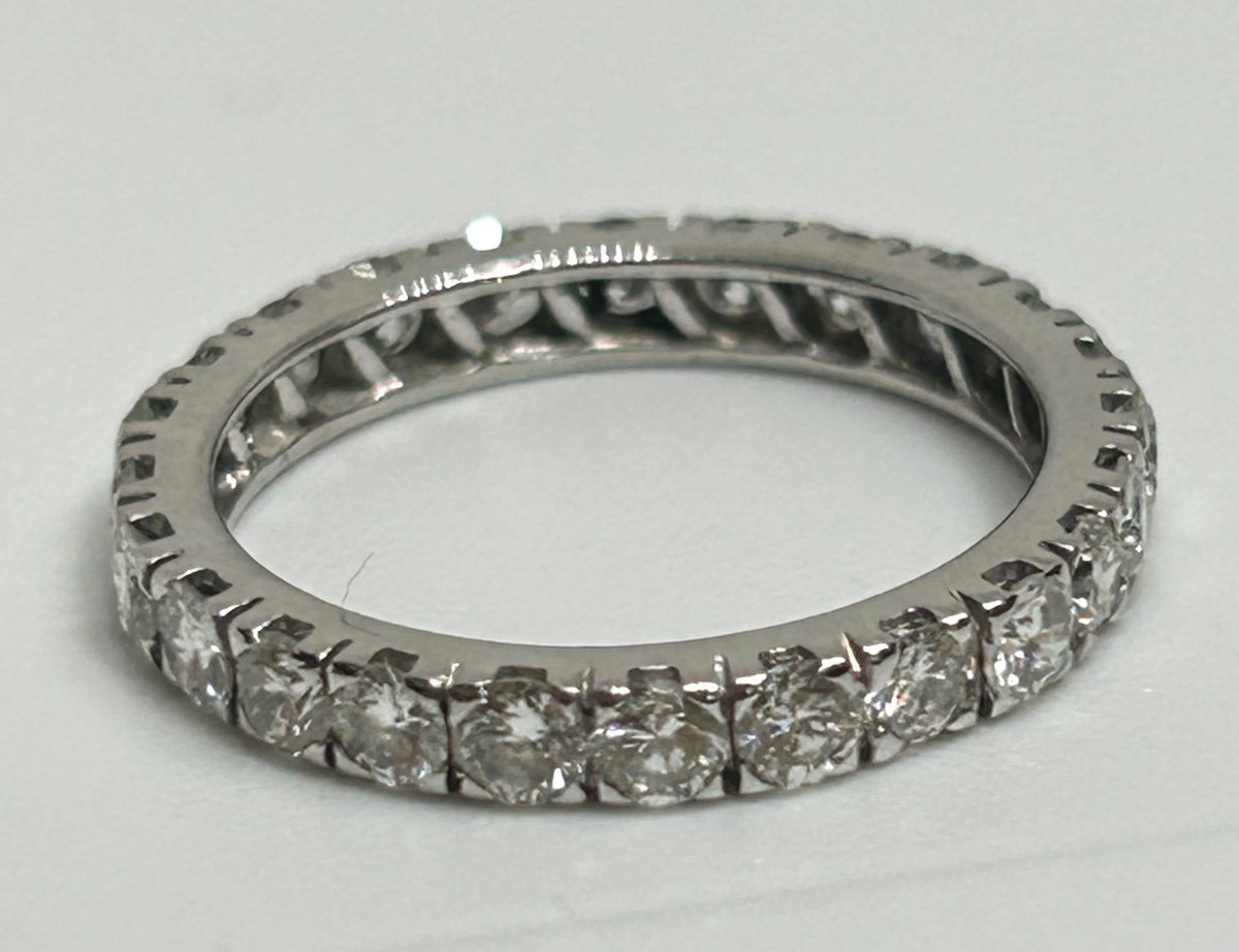 American Wedding Ring, White Gold And Diamonds-photo-4