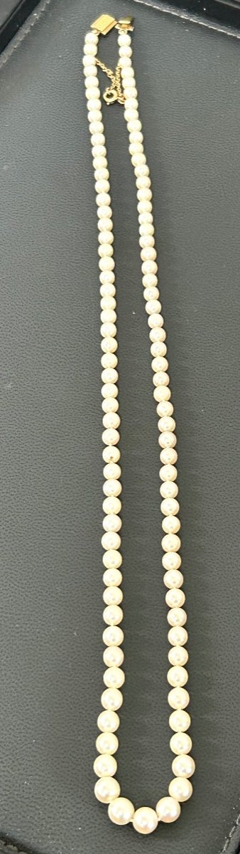 Collier en chute, perles et fermoir en or-photo-7