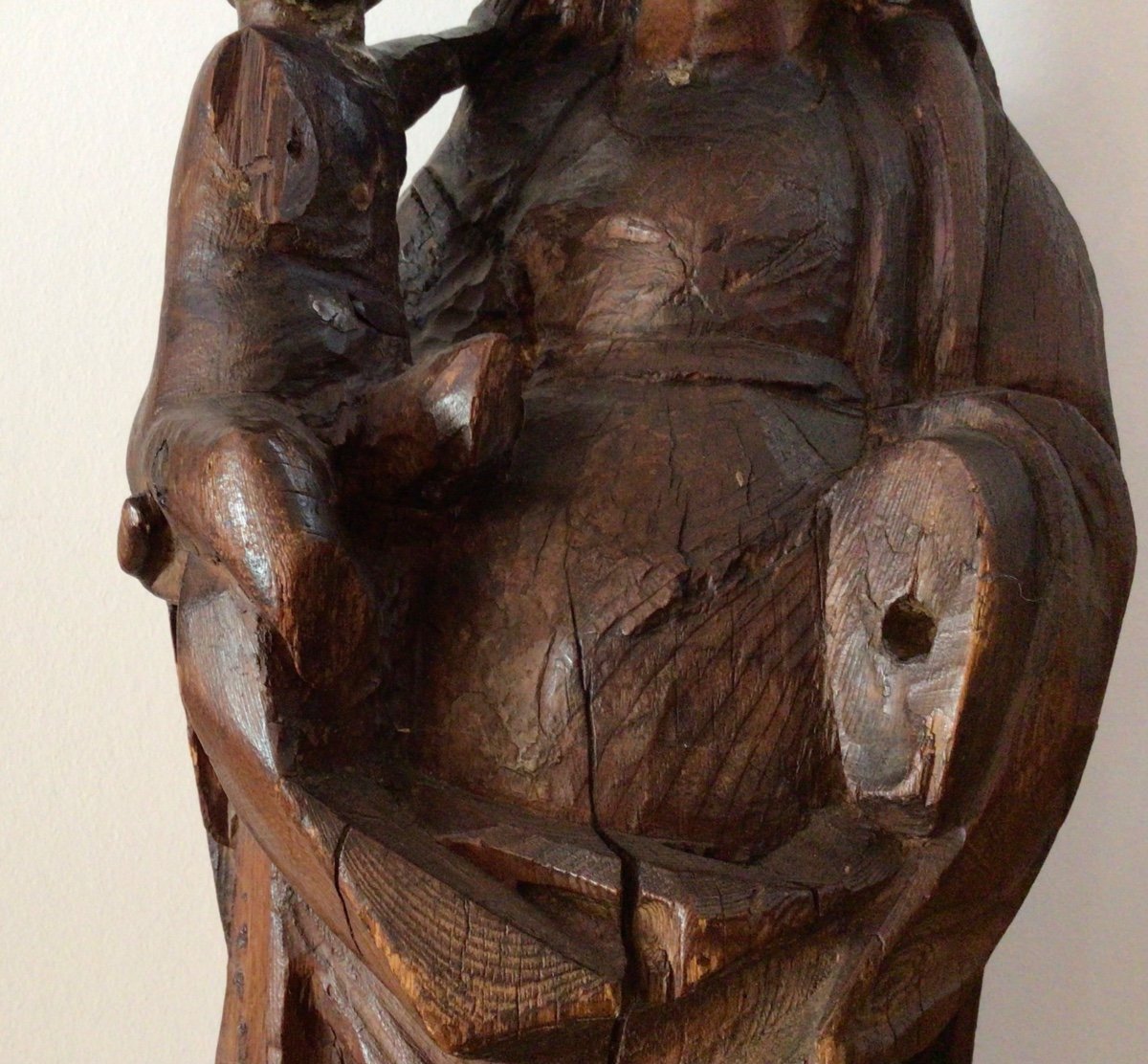 Collection Augusto Donà, Vierge à l‘enfant en bois XVe siecle-photo-4