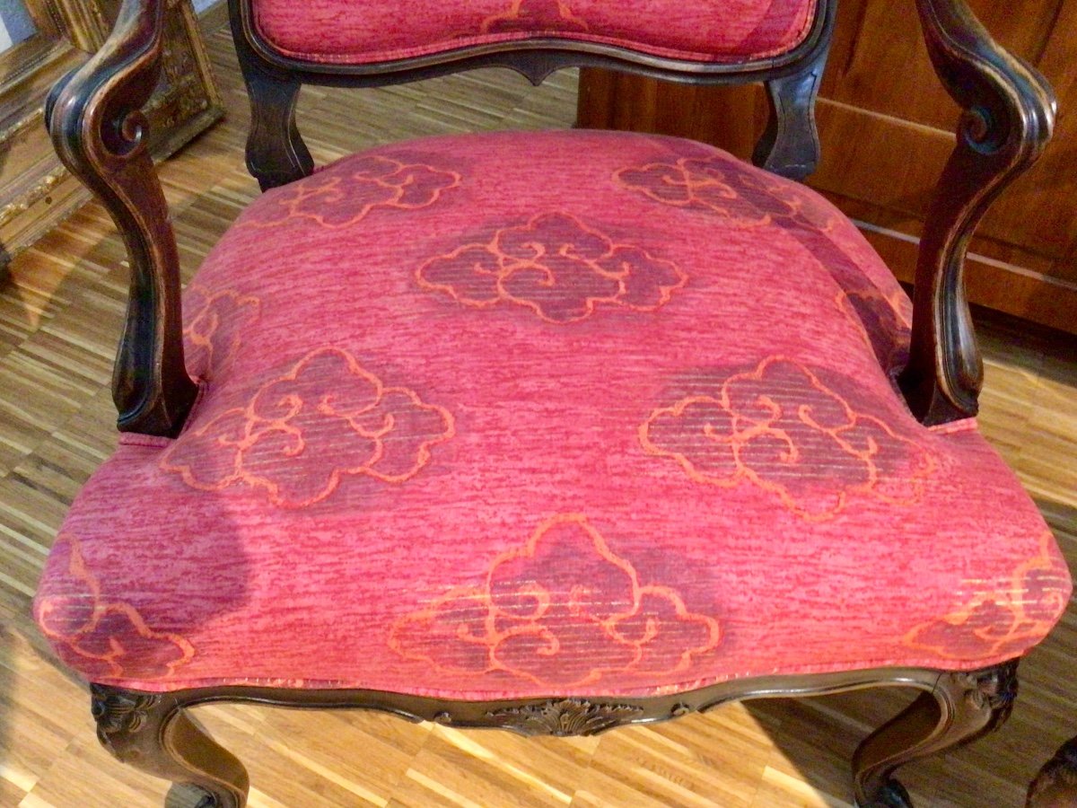 Pair Of Large Louis XV Style Armchairs-photo-3