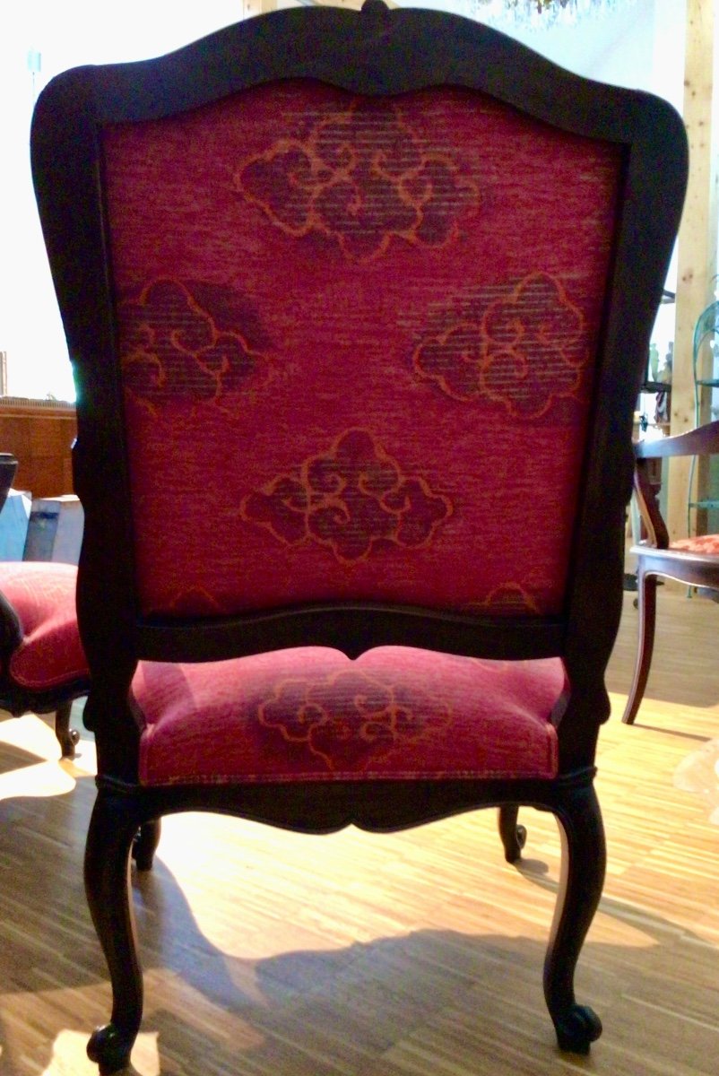 Pair Of Large Louis XV Style Armchairs-photo-5