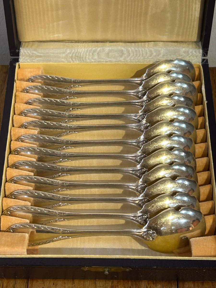 Ravinet d'Enfert, 12 Silver-plated Ice Cream Spoons -photo-2