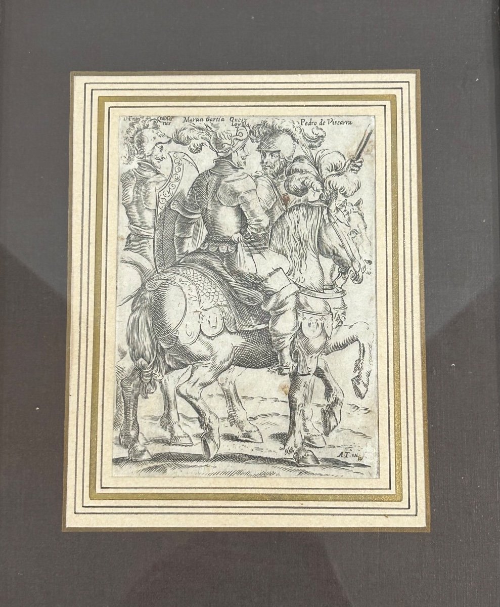 Engraving On Paper, Historical Scene 17th Century -photo-3