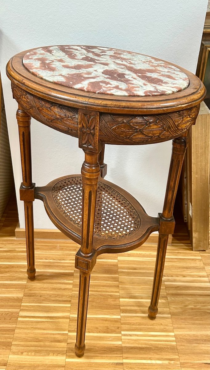 Side Table, Oval Louis XVI Style -photo-2