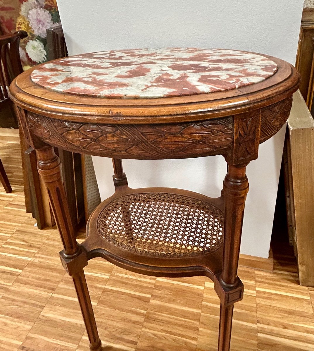 Side Table, Oval Louis XVI Style -photo-4