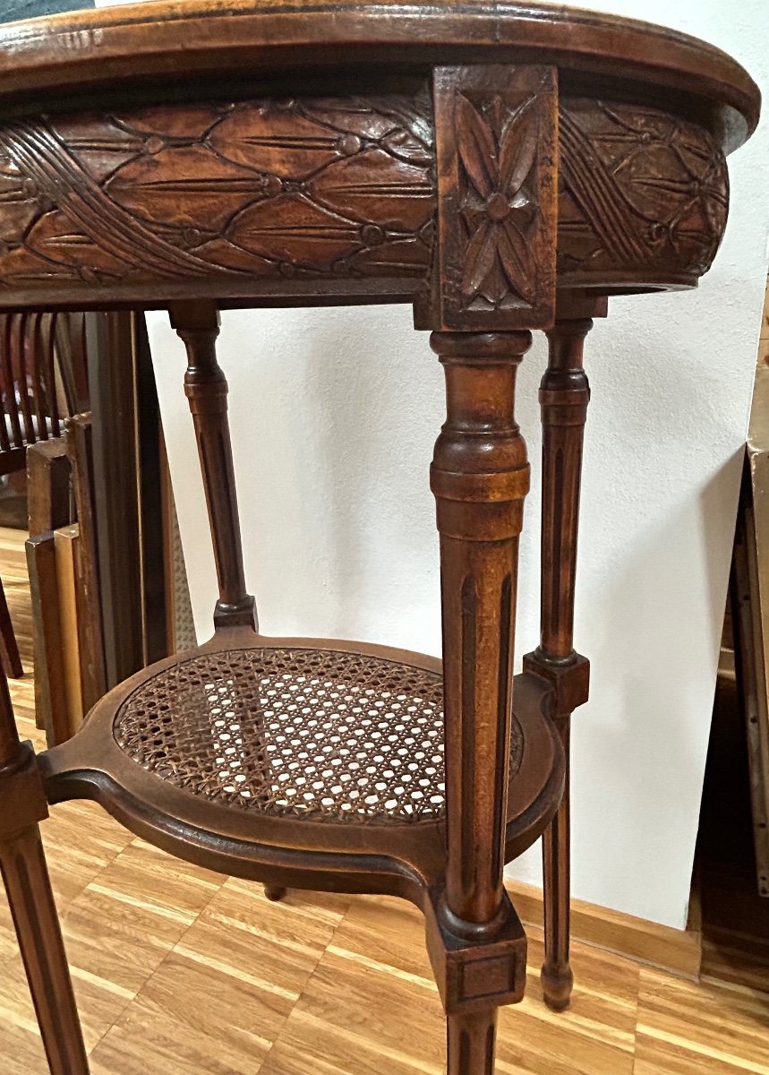 Side Table, Oval Louis XVI Style -photo-2