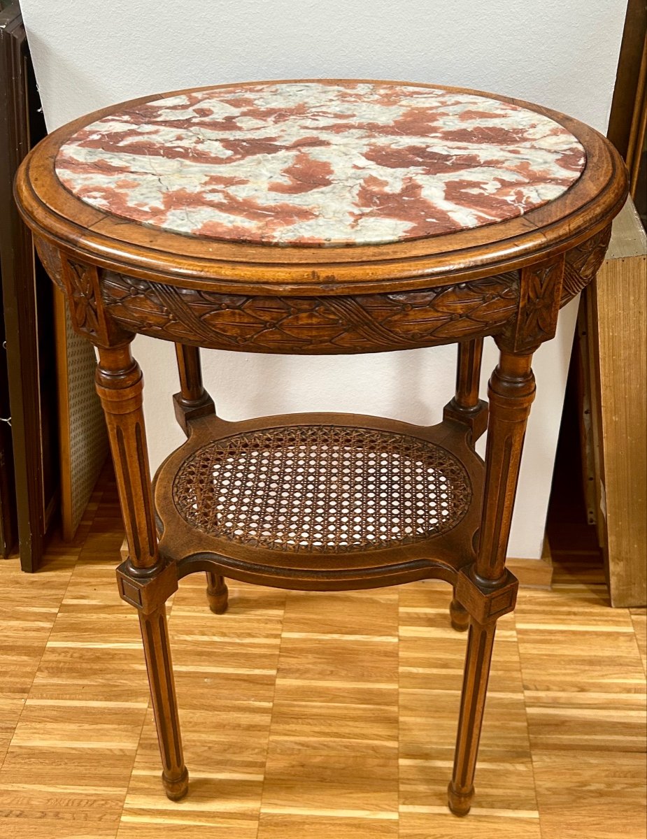 Side Table, Oval Louis XVI Style 