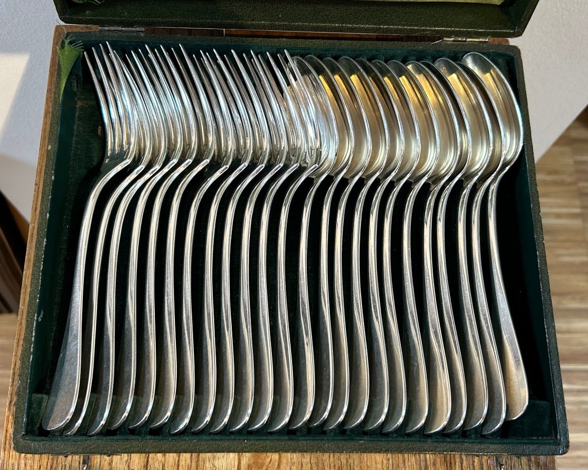 Charles Christofle, 12 Forks And 12 Table Spoons -photo-4